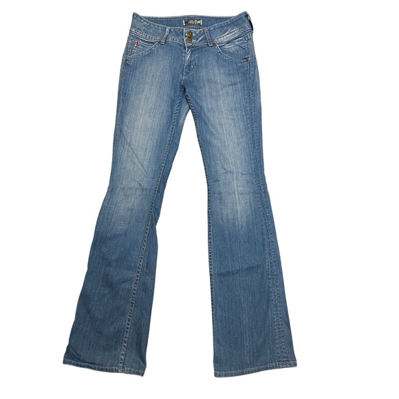 Hudson Denim - Hudson Beth Baby Bootcut Jeans Medium Wash Low Rise Flap Pocket Size 28